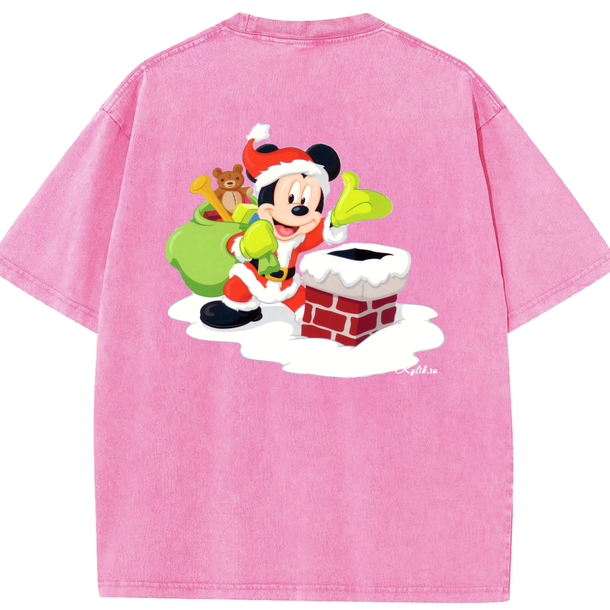 （画像用） ミッキーマウス Mickey Mouse 綿100% ヴィンテージ風 半袖Tシャツ（背面プリント）